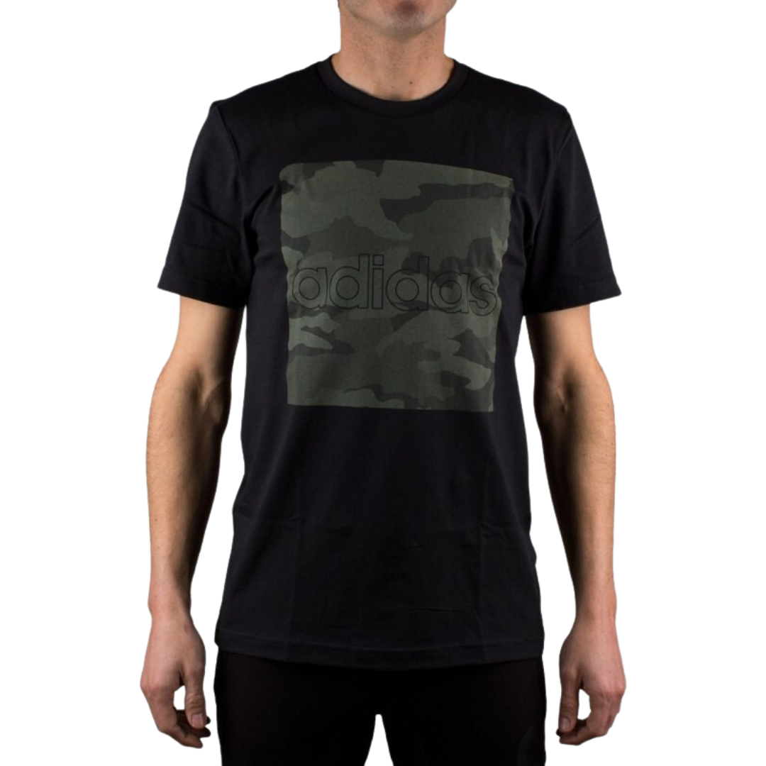 Adidas - Men's Camouflage Box Tee - Black / Legacy Green