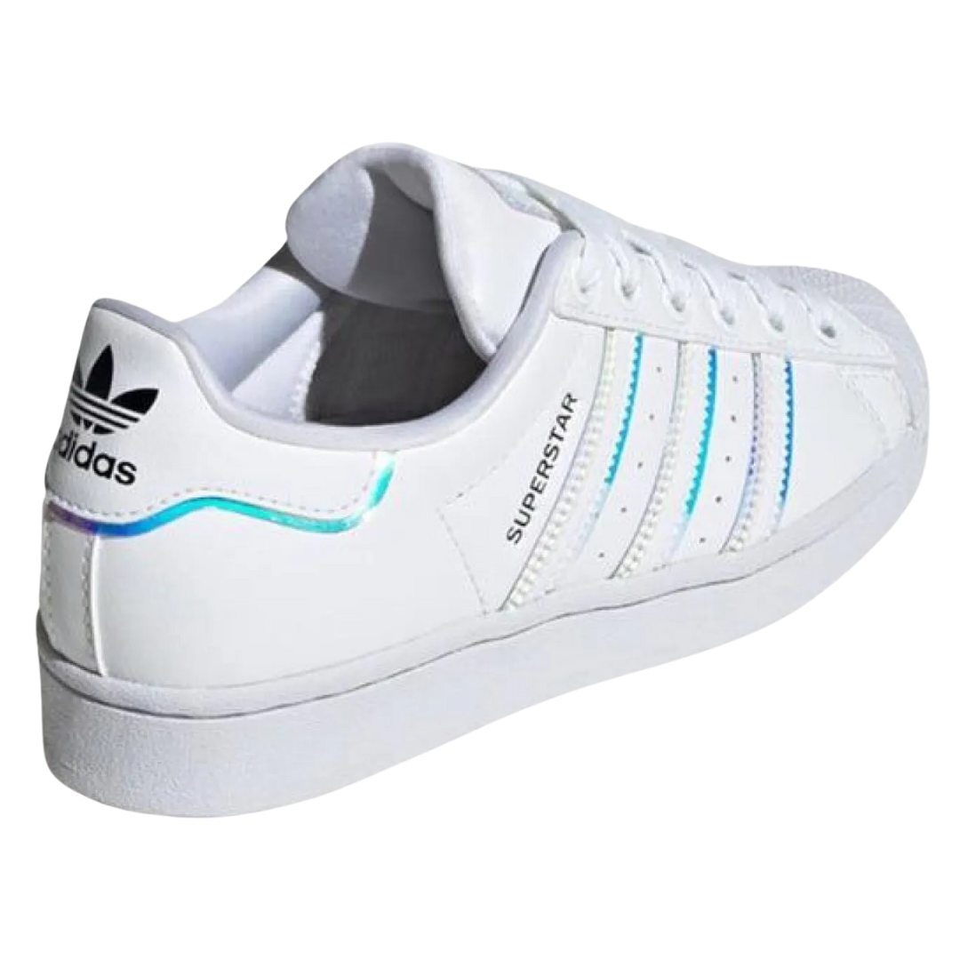 Adidas - Kid's Superstar Big Kid 'Iridescent' - Cloud White / Cloud White / Core Black