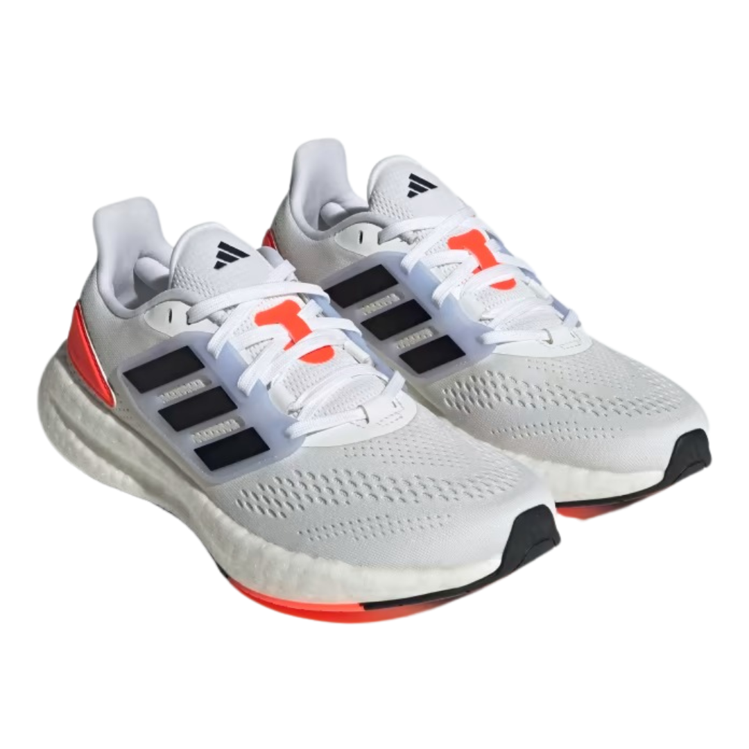 Adidas - Women's PureBoost 22 'Crystal White Orange' - Crystal White / Core Black / Cloud White