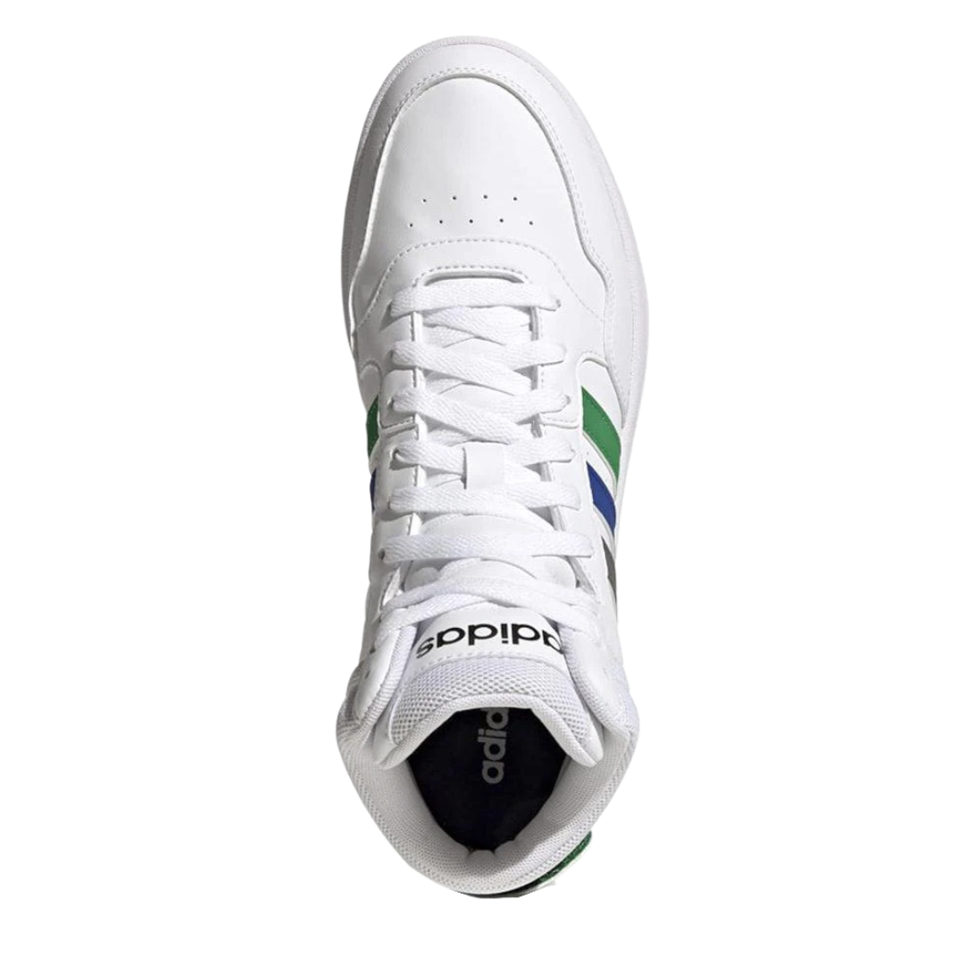 Adidas - Men's Hoops 3.0 Mid Classic 'World Friendship Day' - Cloud White / Green / Royal Blue