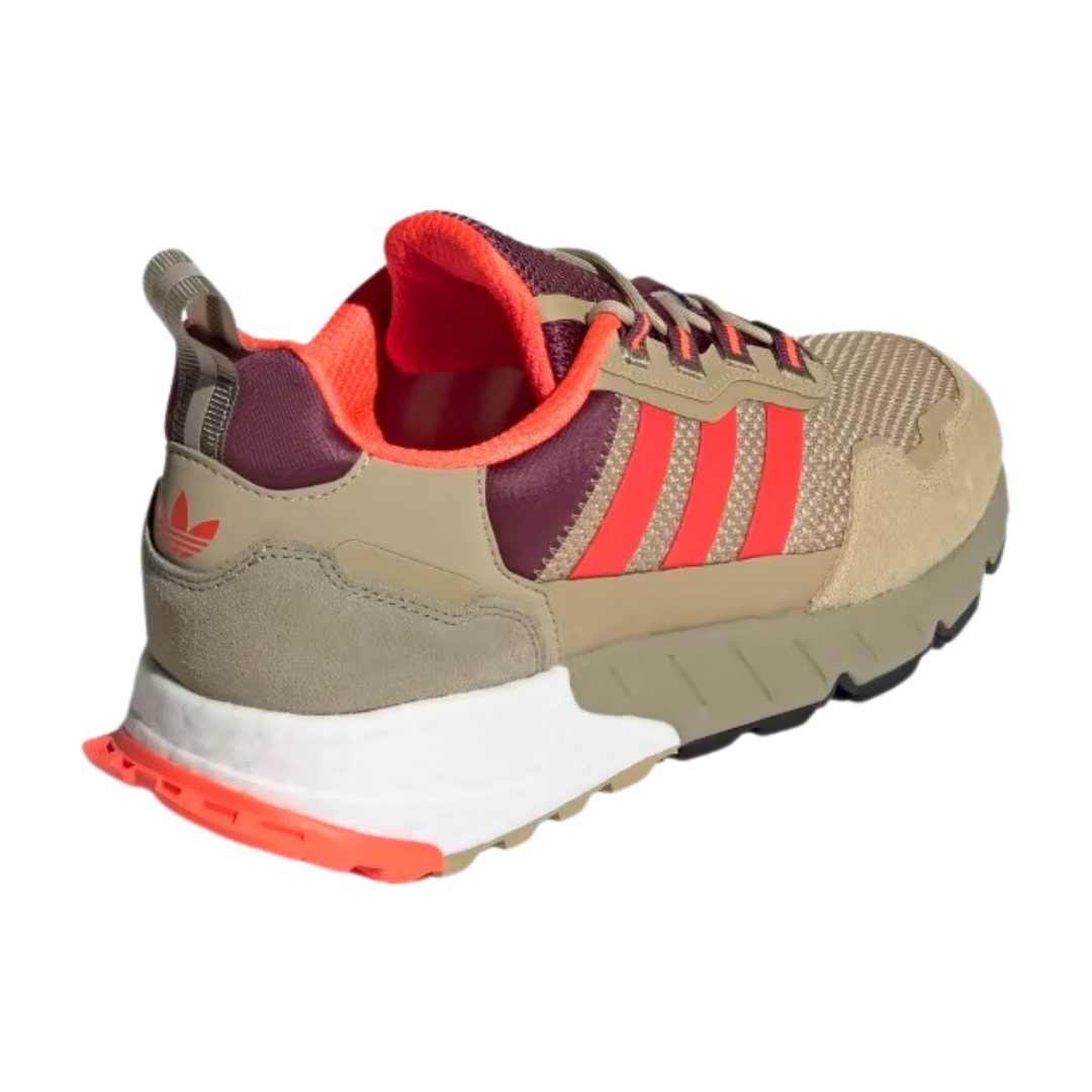 Adidas- Men`s ZX 1K Boost 'Beige Tone Victory Crimson' - Beige Tone / Solar Red / Victory Crimson