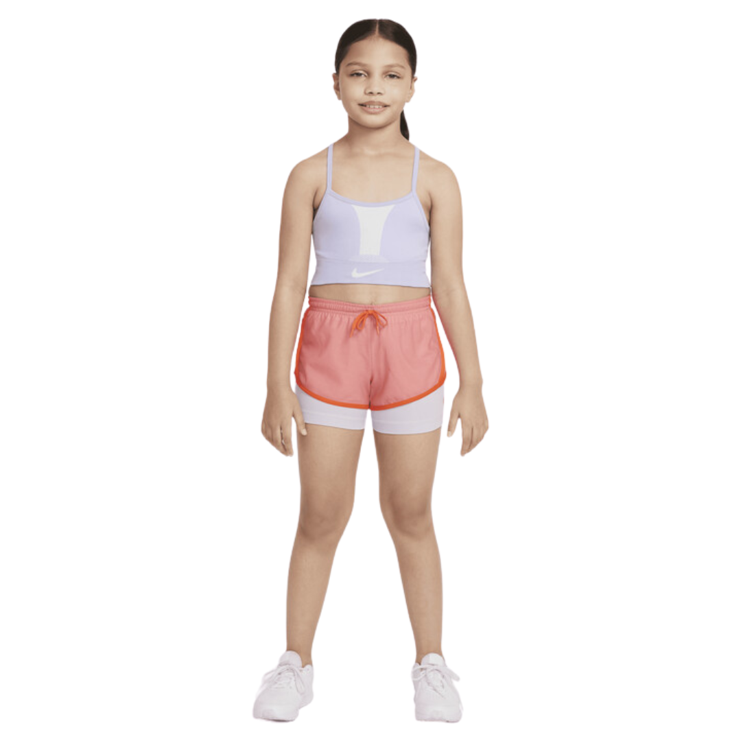 Nike - Dri - Fit Tempo Big Kids 2 - in - 1 Training Shorts - Pink Salt / Doll / Rush Orange / Rush Orange