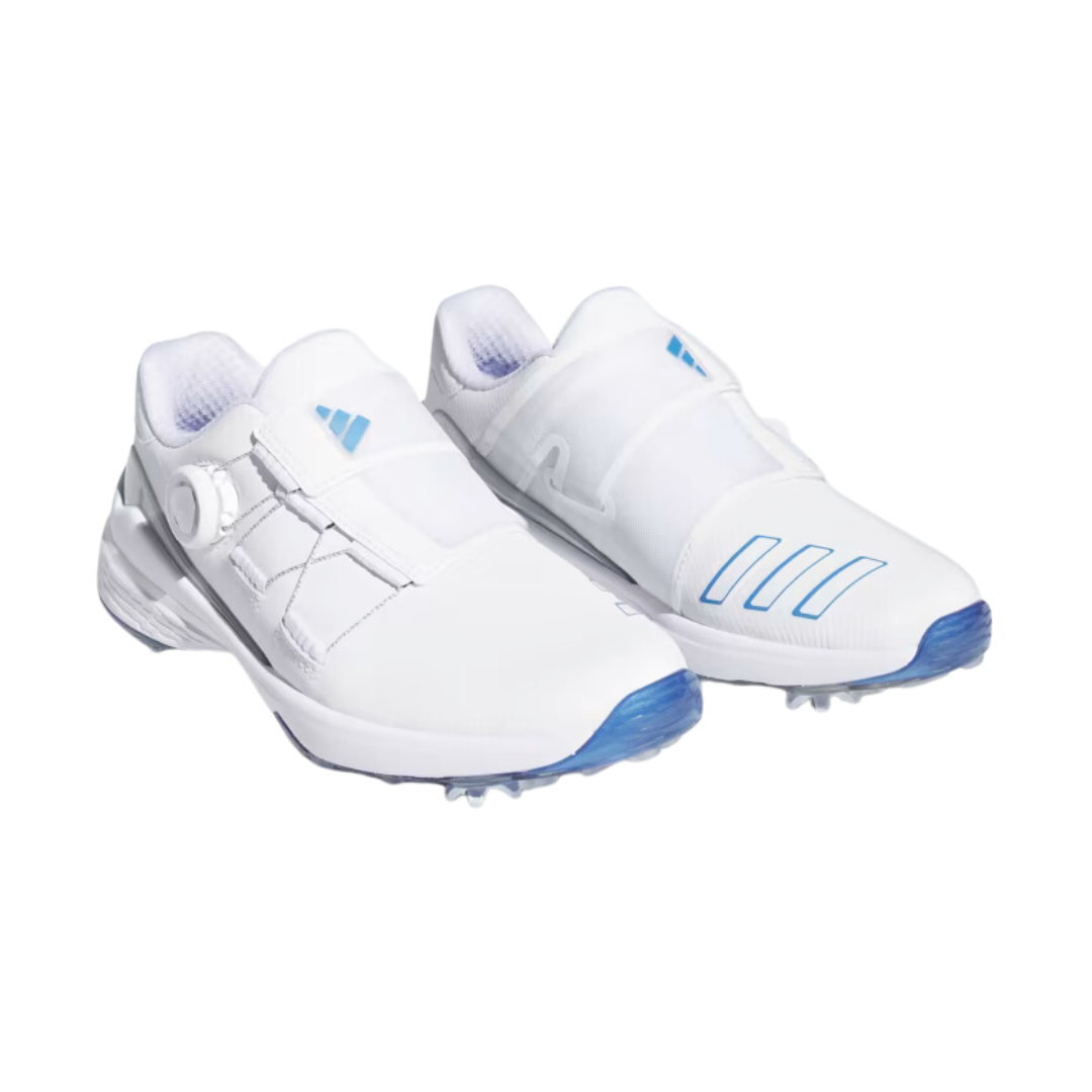 Adidas ZG23 BOA Golf Shoes - Cloud White / Blue Fusion Met. / Silver Metallic