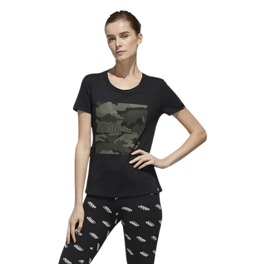 Adidas - Women's Boxed Camo Tee - Shirt - Black / Green