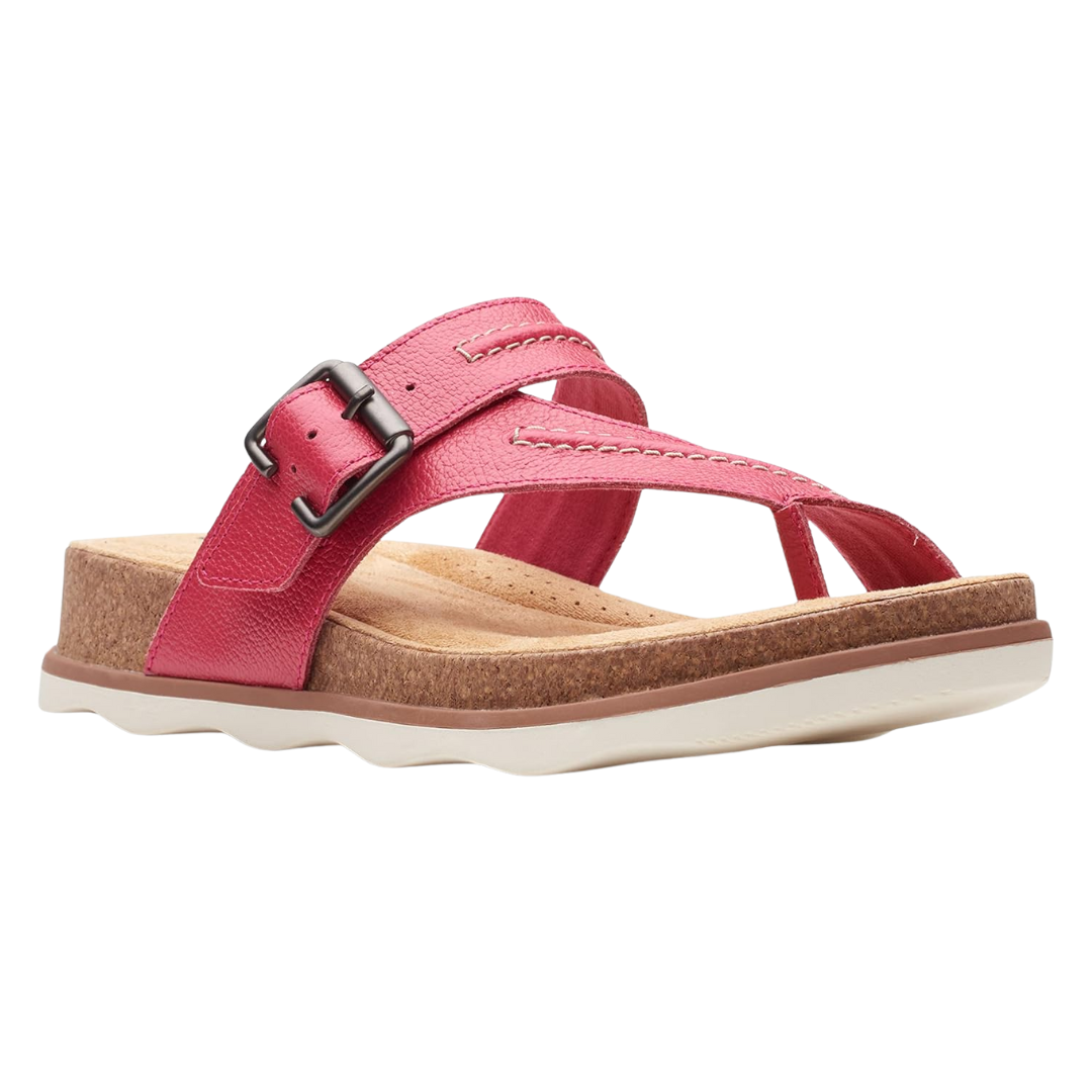 Clarks - Women's Brynn Madi Flat Sandals - Fuchsia Leather