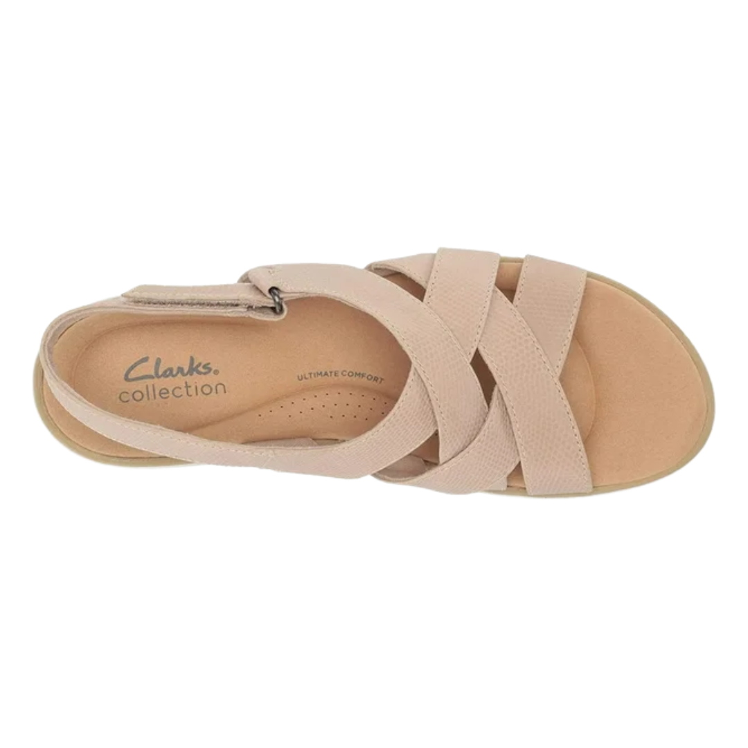 Clarks - Women's Jillian Spring Wedge Sandal - Sand Leather