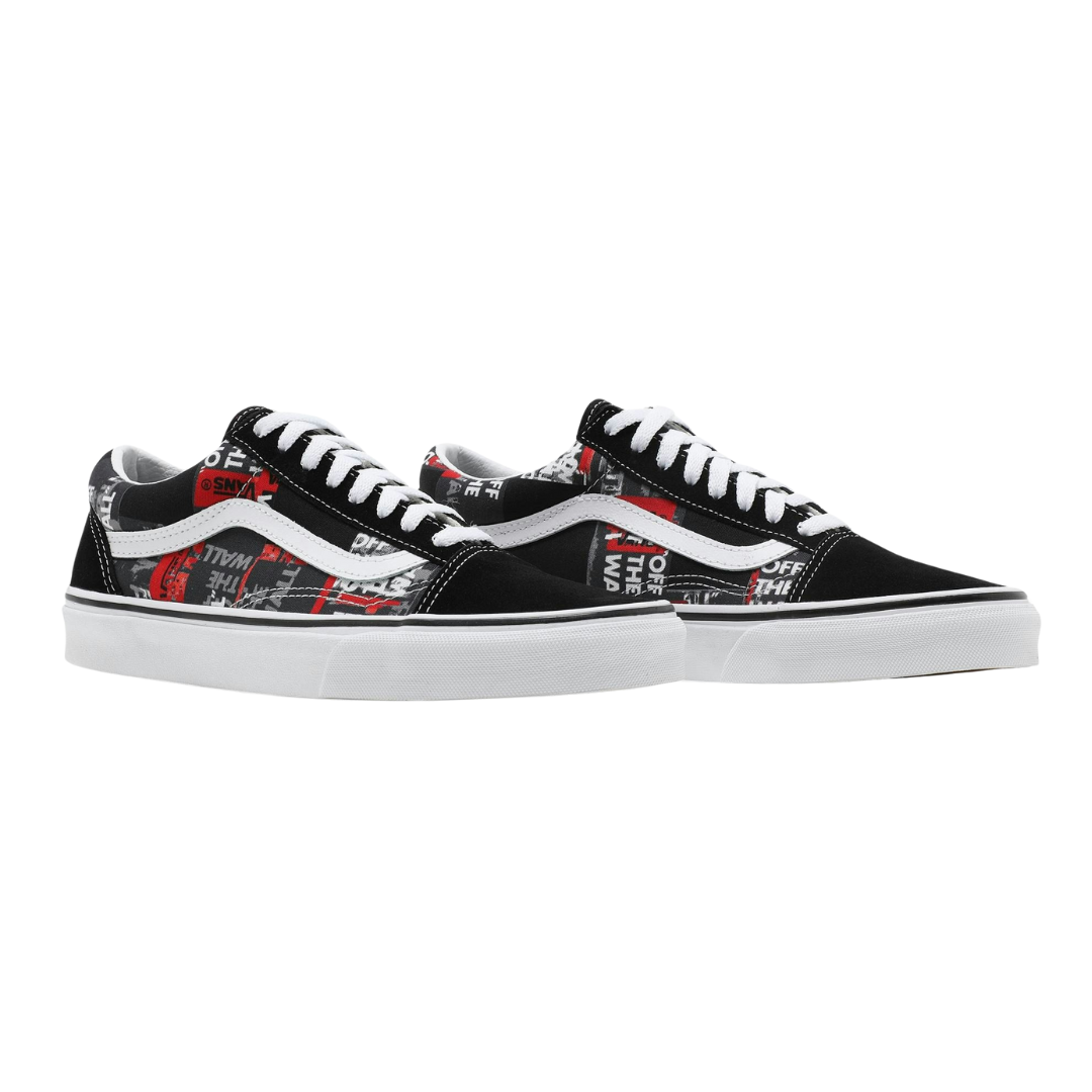 Vans - Men's Old Skool 'Packing Tape - Black' - Black / Red / True White