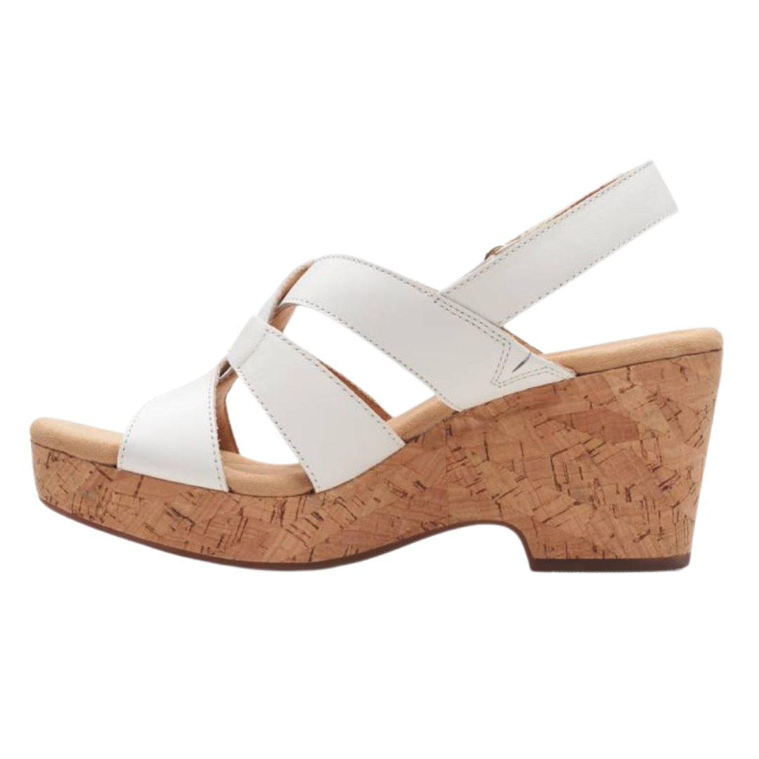 Clarks - Women's Giselle Beach 'White Leather' - White Leather