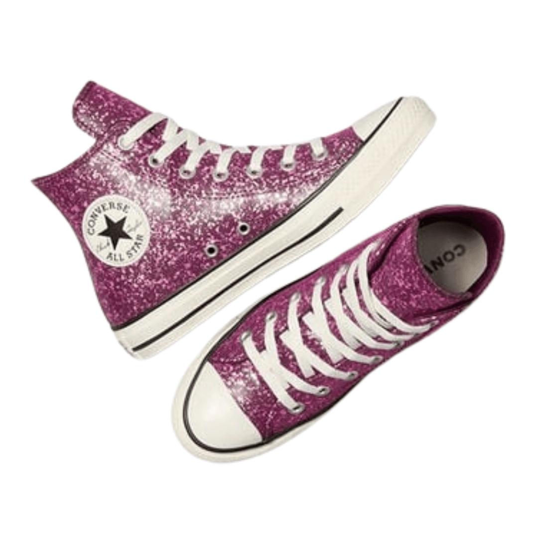 Converse - Women's Chuck Taylor All Star High 'Glitter - Orchid Abyss' - Orchid Abyss / Egret / Black