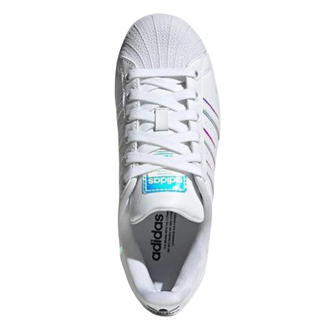 Adidas - Kid's Superstar Big Kid 'Iridescent' - Cloud White / Cloud White / Core Black