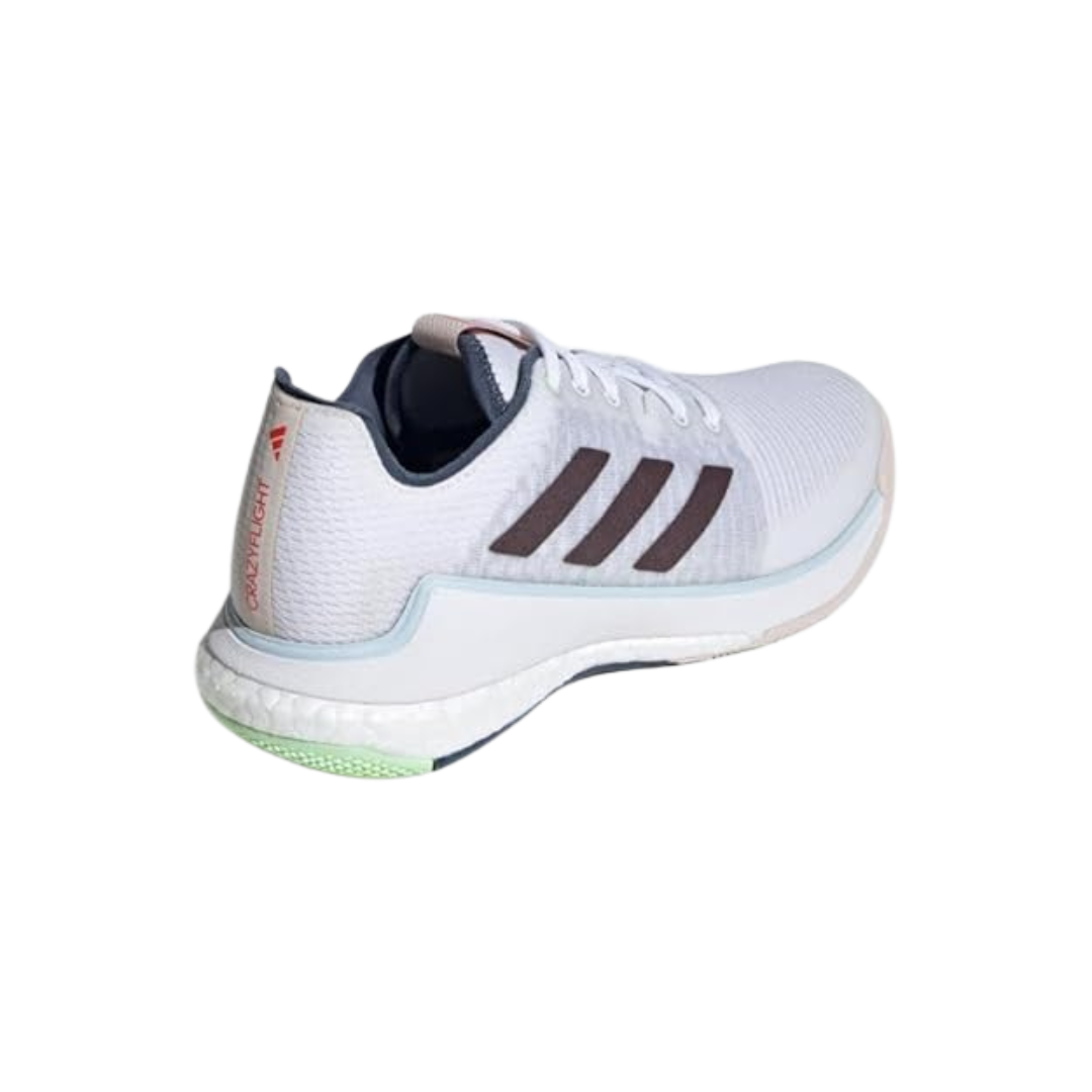 Adidas Women's Crazyflight Indoor Court Shoe - White/Aurora Metallic/Bright Red