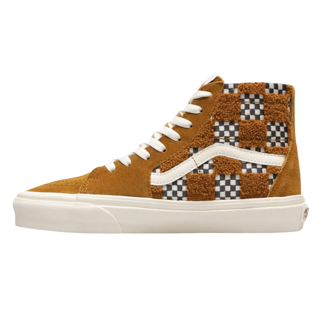 Vans - Men's Sk8 - Hi Tapered Tufted Check - Golden Brown