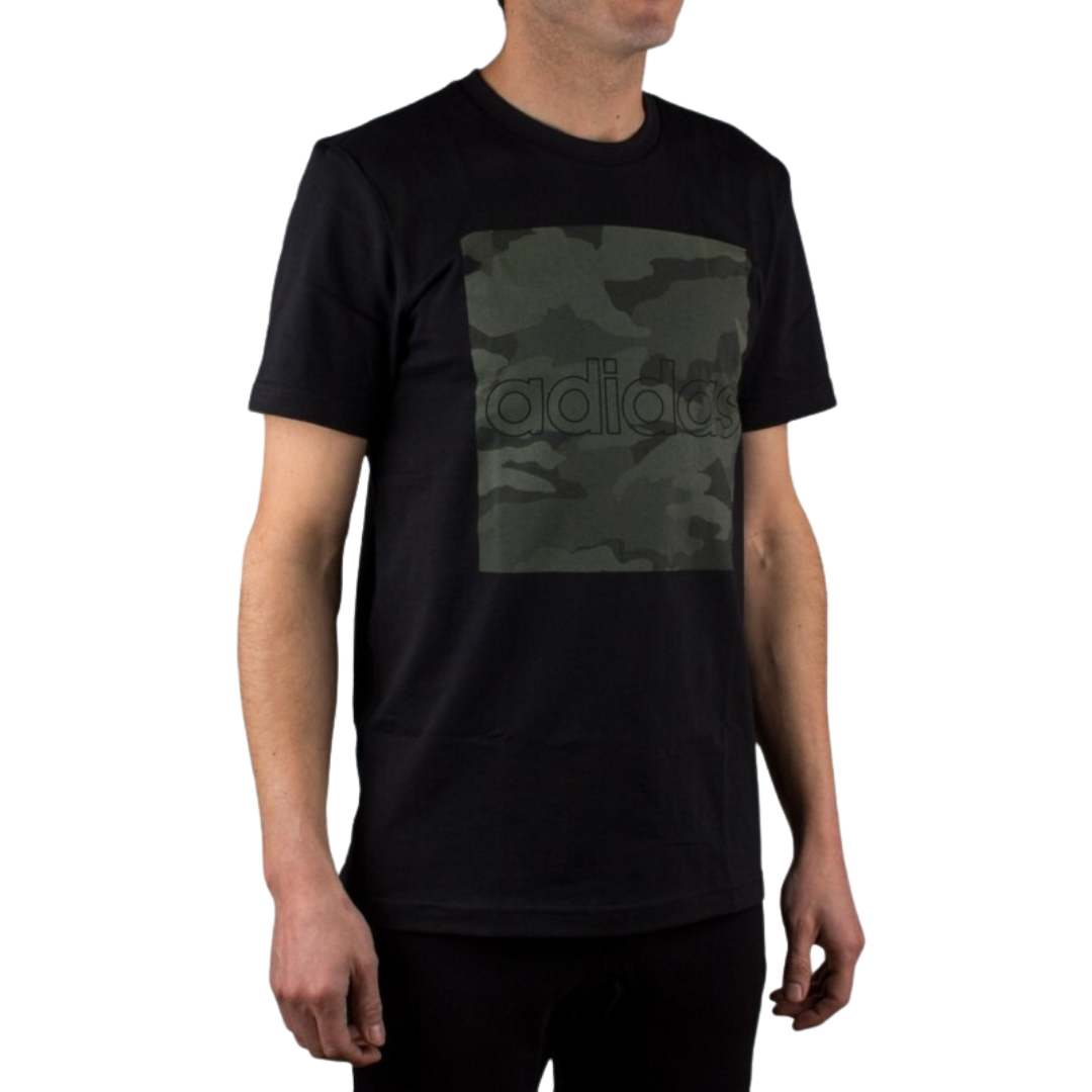 Adidas - Men's Camouflage Box Tee - Black / Legacy Green