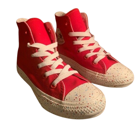 Converse CTAS Hi Enamel Red Kids Shoes 'Driftwood'