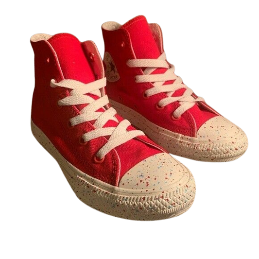 Converse CTAS Hi Enamel Red Kids Shoes 'Driftwood'