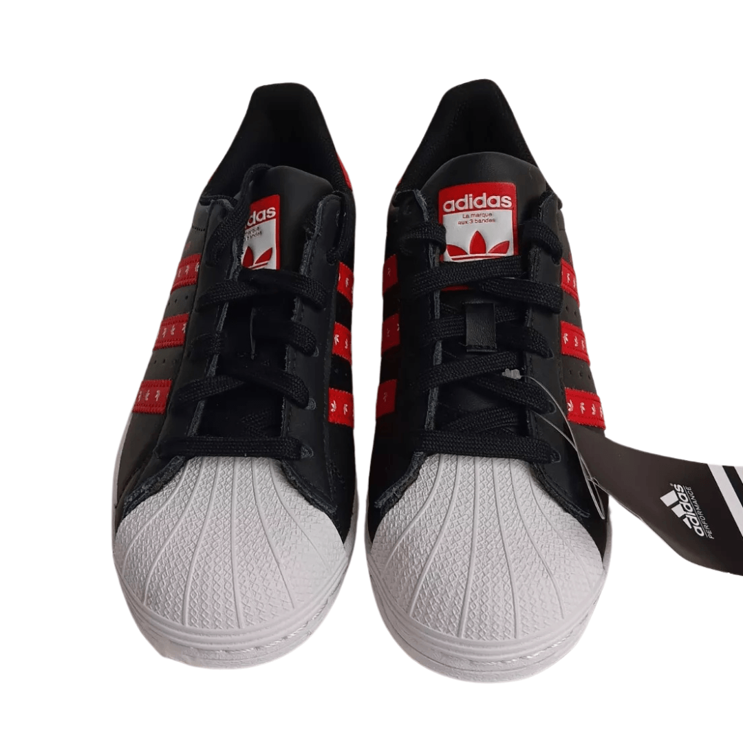 Adidas - Kid's Superstar J Youth Shoes - Black/ Red/ White