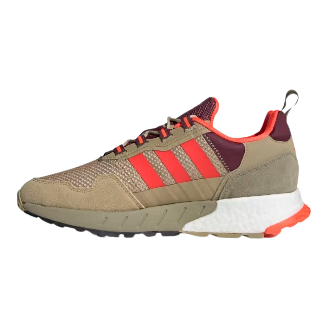 Adidas- Men`s ZX 1K Boost 'Beige Tone Victory Crimson' - Beige Tone / Solar Red / Victory Crimson