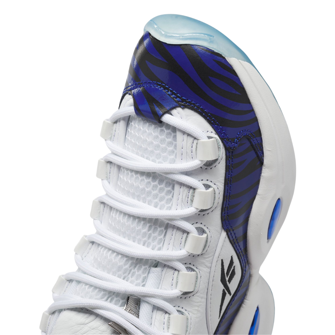 Reebok - Kid's Panini x Question Mid Big Kid 'Tiger Prizm' - Footwear White / Classic Cobalt / Core Black