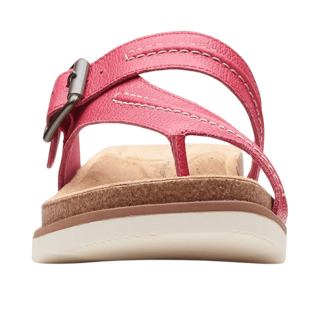 Clarks - Women's Brynn Madi Flat Sandal - Fuchsia Leather