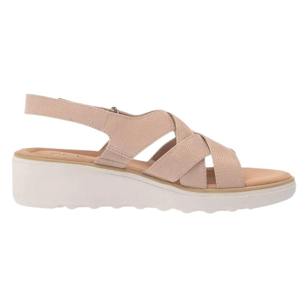 Clarks - Women's Jillian Spring Wedge Sandal - Sand Leather