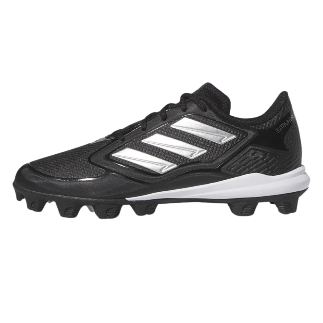 Adidas - Men's PureHustle 3 MD 'Black Silver Metallic' - Core Black / Silver Metallic / Silver Metallic