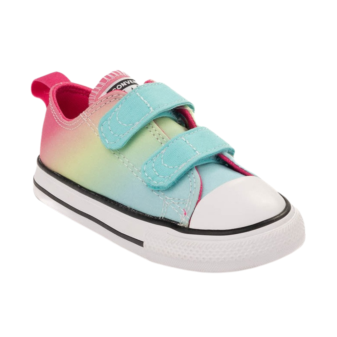 Converse - Kid's Chuck Taylor All Star EasyOn Low TD 'Bright Ombre' - Triple Cyan / Chaos Fuchsia