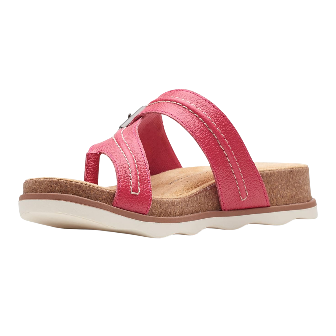 Clarks - Women's Brynn Madi Flat Sandals - Fuchsia Leather