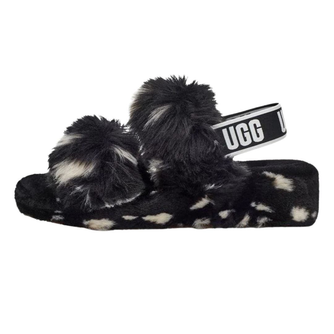 UGG - Women's Oh Yeah Slide 'Black White Spots' - Black / White