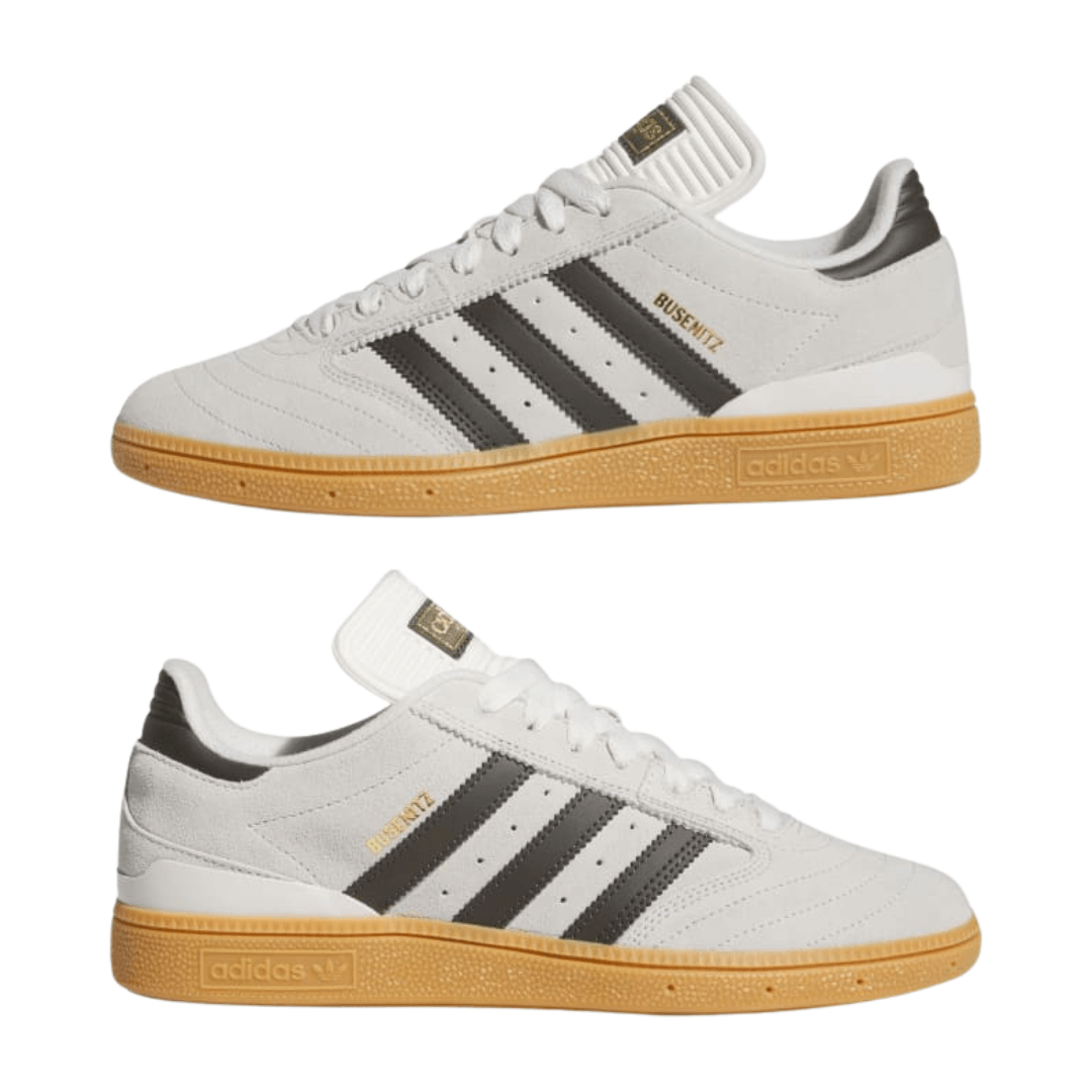 Adidas - Men's Busenitz Pro 'Crystal White Olive Gum' - Crystal White / Shadow Olive / Gum