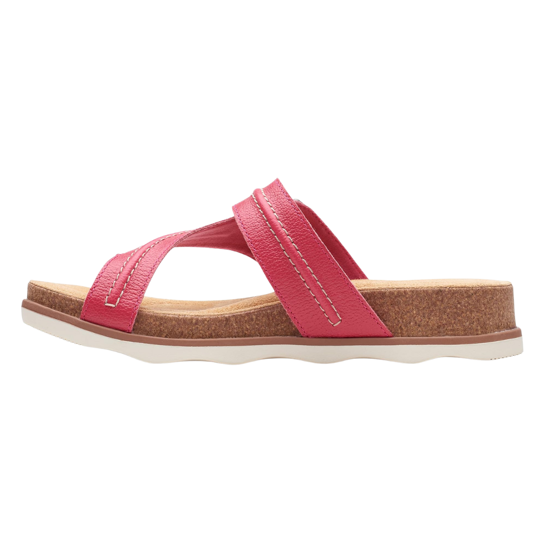 Clarks - Women's Brynn Madi Flat Sandals - Fuchsia Leather