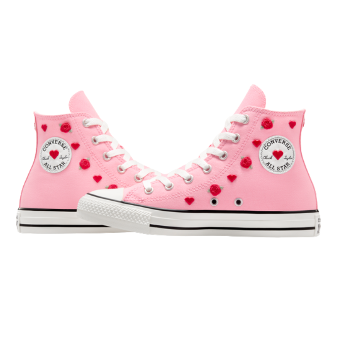 Converse - Kid's Chuck Taylor All Star High GS 'Valentine's Day 2025' - Light Jellyfish Jitter / Red / Egret