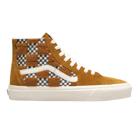 Vans - Men's Sk8 - Hi Tapered Tufted Check - Golden Brown