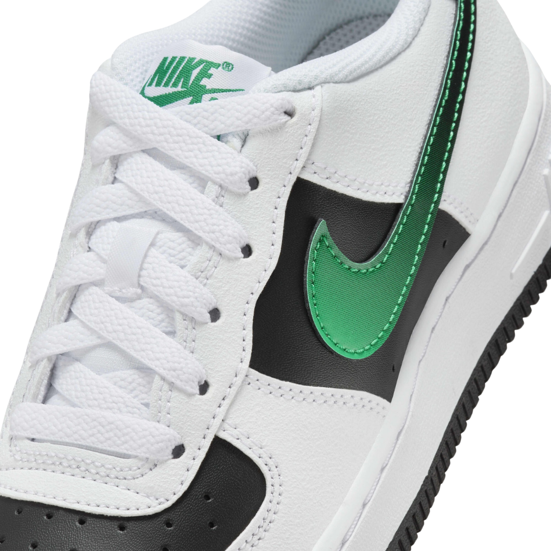 Nike - Kid's Air Force 1 LV8 2 GS 'White Black Malachite' - White/Black / Malachite / Stadium Green