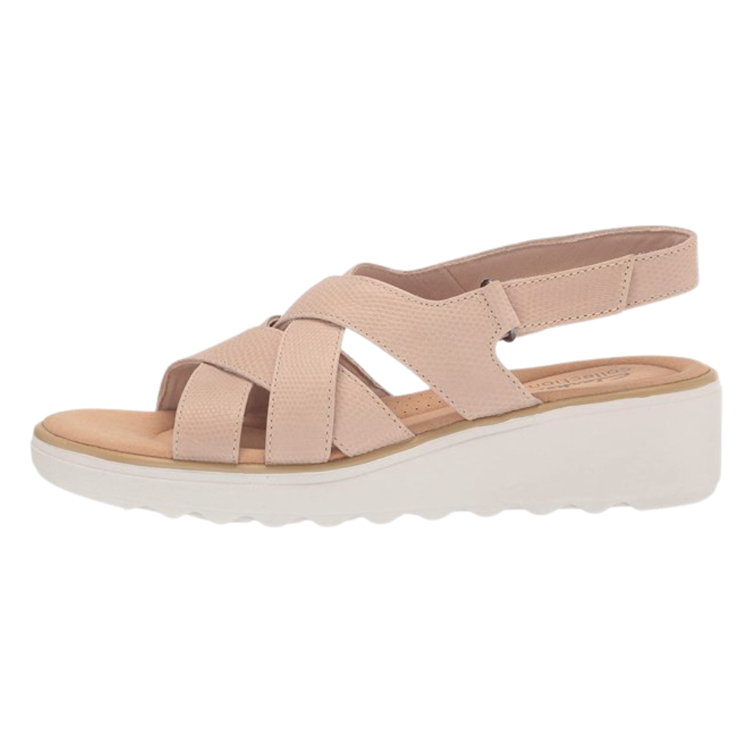 Clarks - Women's Jillian Spring Wedge Sandal - Sand Leather