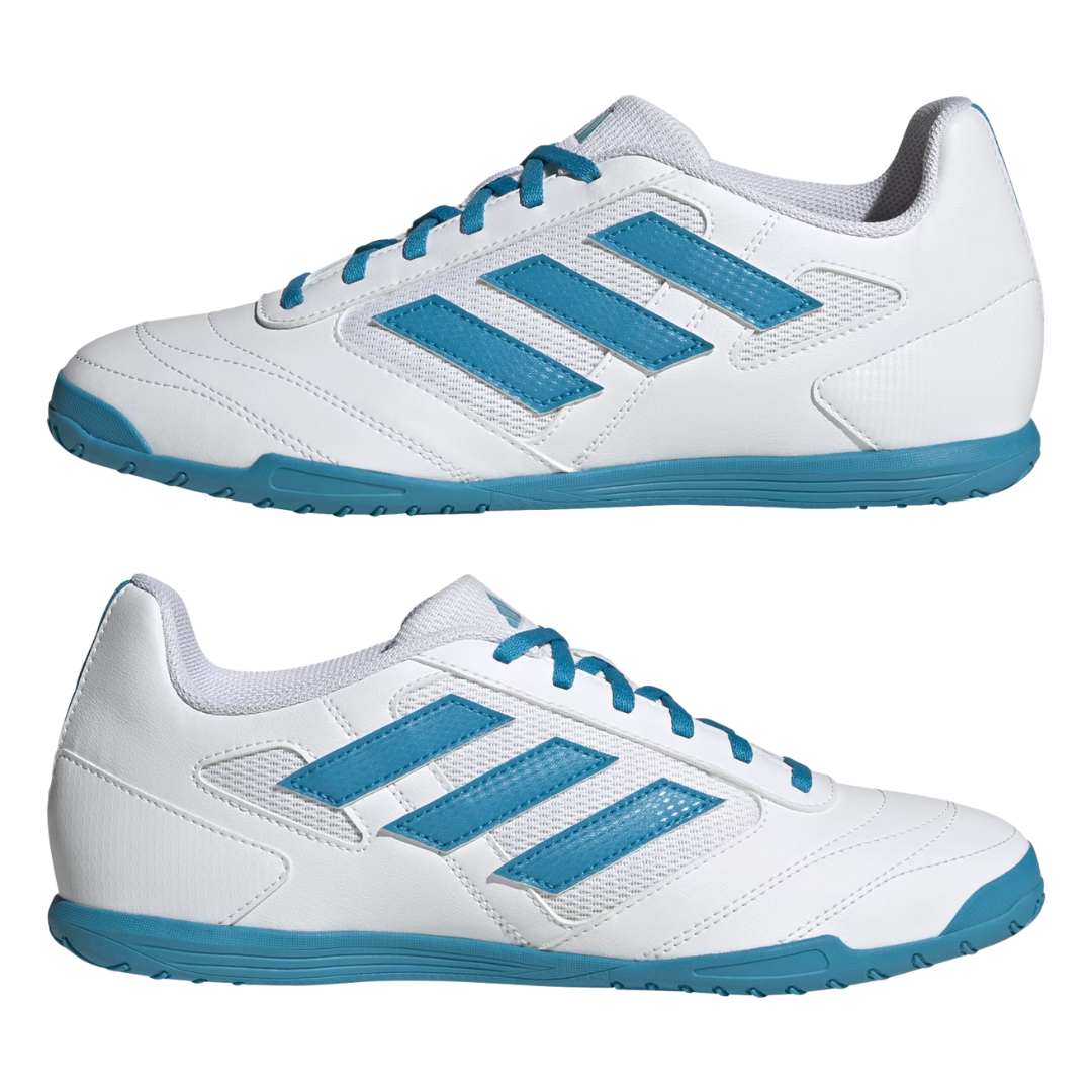 Adidas - Men's Super Sala 2 Indoor 'White Blue' - Cloud White / Bold Aqua / Bold Aqua