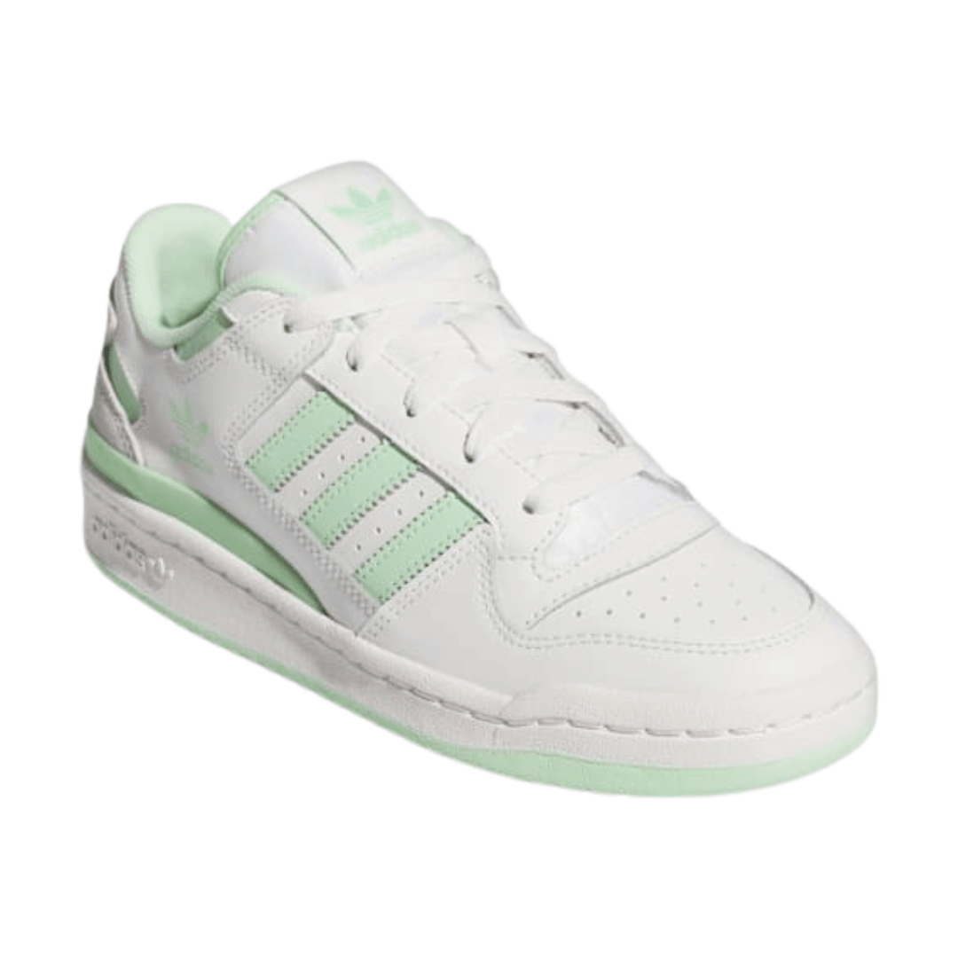 Adidas - Women's Forum Low CL Shoes - Cloud White/ Semi Green Spark/ Cloud White