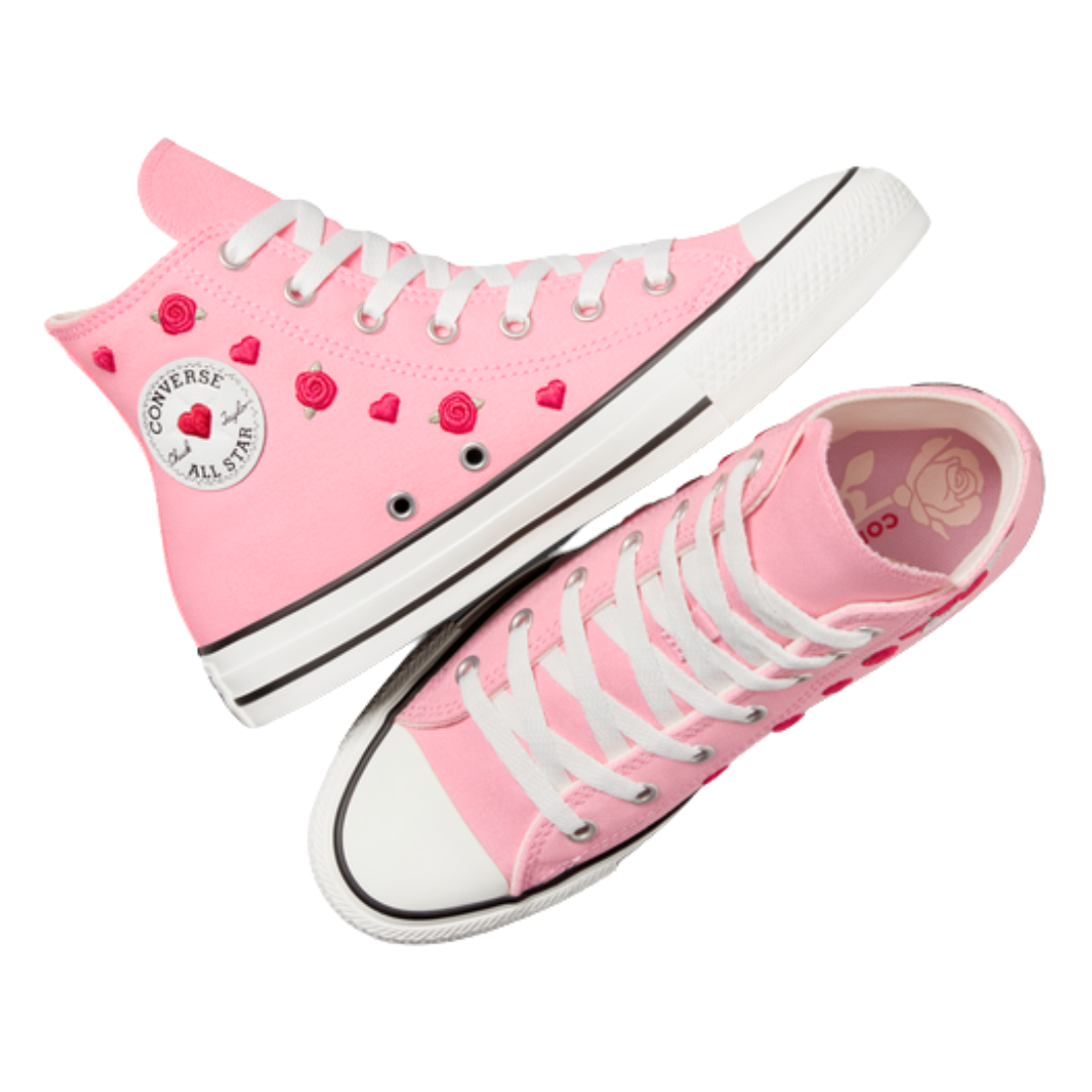 Converse - Kid's Chuck Taylor All Star High GS 'Valentine's Day 2025' - Light Jellyfish Jitter / Red / Egret