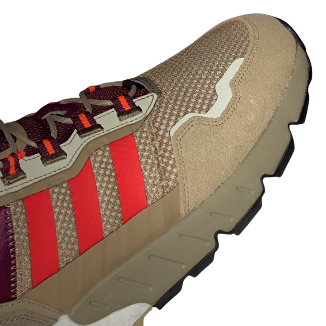 Adidas- Men`s ZX 1K Boost 'Beige Tone Victory Crimson' - Beige Tone / Solar Red / Victory Crimson