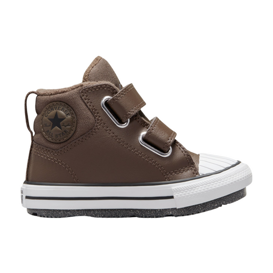 Converse - Kid's Converse Chuck Taylor All Star Berkshire Boot Leather 'Brown' - Engine Smoke / Black / White