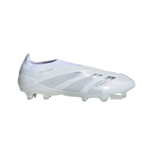 Adidas  - Predator 24 Elite Laceless Fg  - Cloud White/ Silver Metallic/ Cloud White