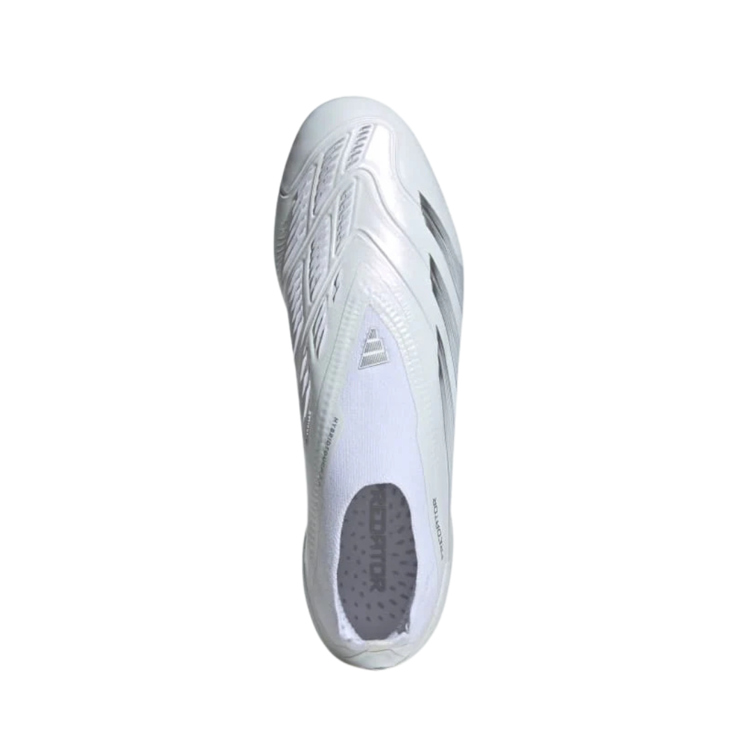 Adidas  - Predator 24 Elite Laceless Fg  - Cloud White/ Silver Metallic/ Cloud White