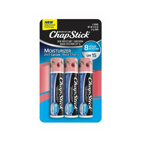 Chapstick SPF 15 Sunscreen Moisturizer Black Cherry Lip Balm, 0.15 Oz (3 Pack)