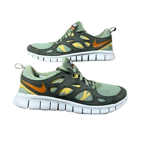 Nike Free Run 2 (GS) 'Oil Green Wheat Gold' Kid's Running Shoes