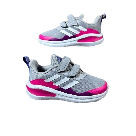 Adidas Fortarun Double Strap 'White Grey Pink' Kid's Running Shoes