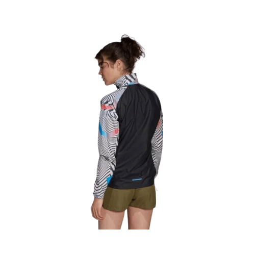 Adidas Primeblue Printed Women's Trail Windbreaker White/Black