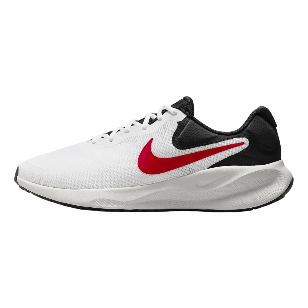 Nike - Men's Revolution 7 'White Black Fire Red' - White / Black / Photon Dust / Fire Red