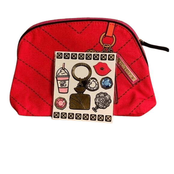 Estee Lauder Red Cosmetic Bag with Stickers