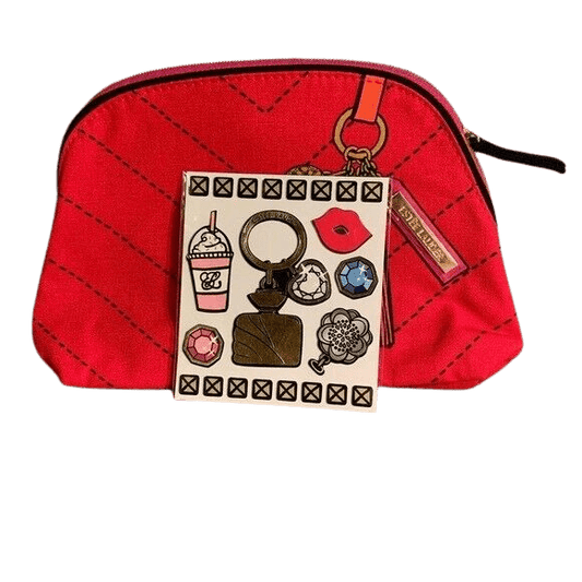 Estee Lauder Red Cosmetic Bag with Stickers